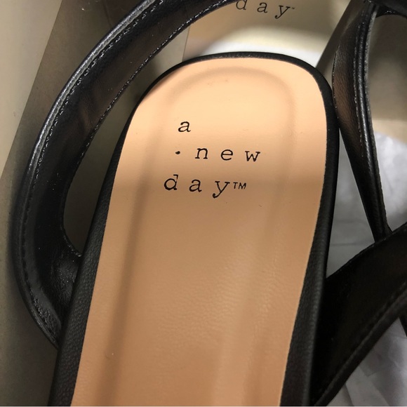 NWT A New Day Adr00 Sonora Slip On Heels Sandals Black Sz 8W - Picture 6 of 11